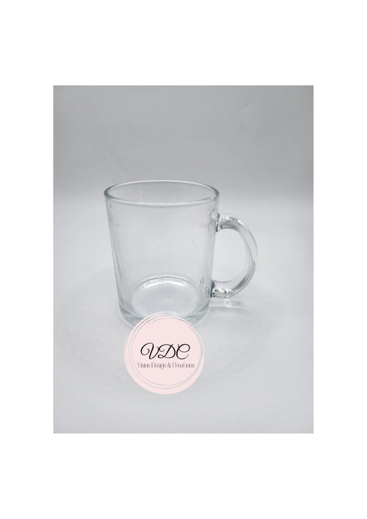11oz Glass Mug - Clear & Frosted - Vision Design & Creations