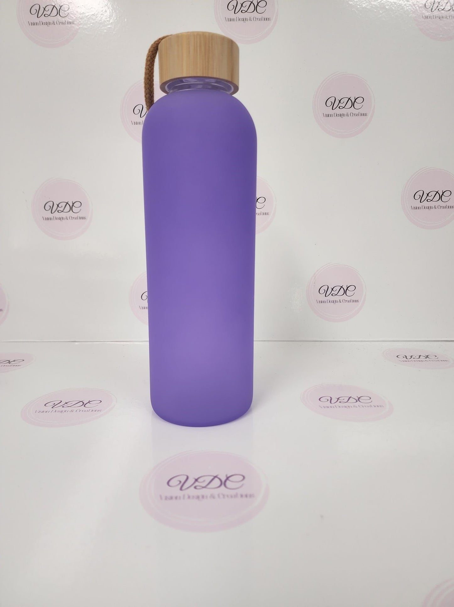 Coloured Glass Water Bottle with Bamboo Lid -  750mL (25oz)