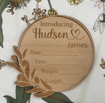 Baby Announcement Plaque - Vision Design & Creations