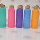 Coloured Glass Water Bottle with Bamboo Lid - 750mL (25oz) - Vision Design & Creations