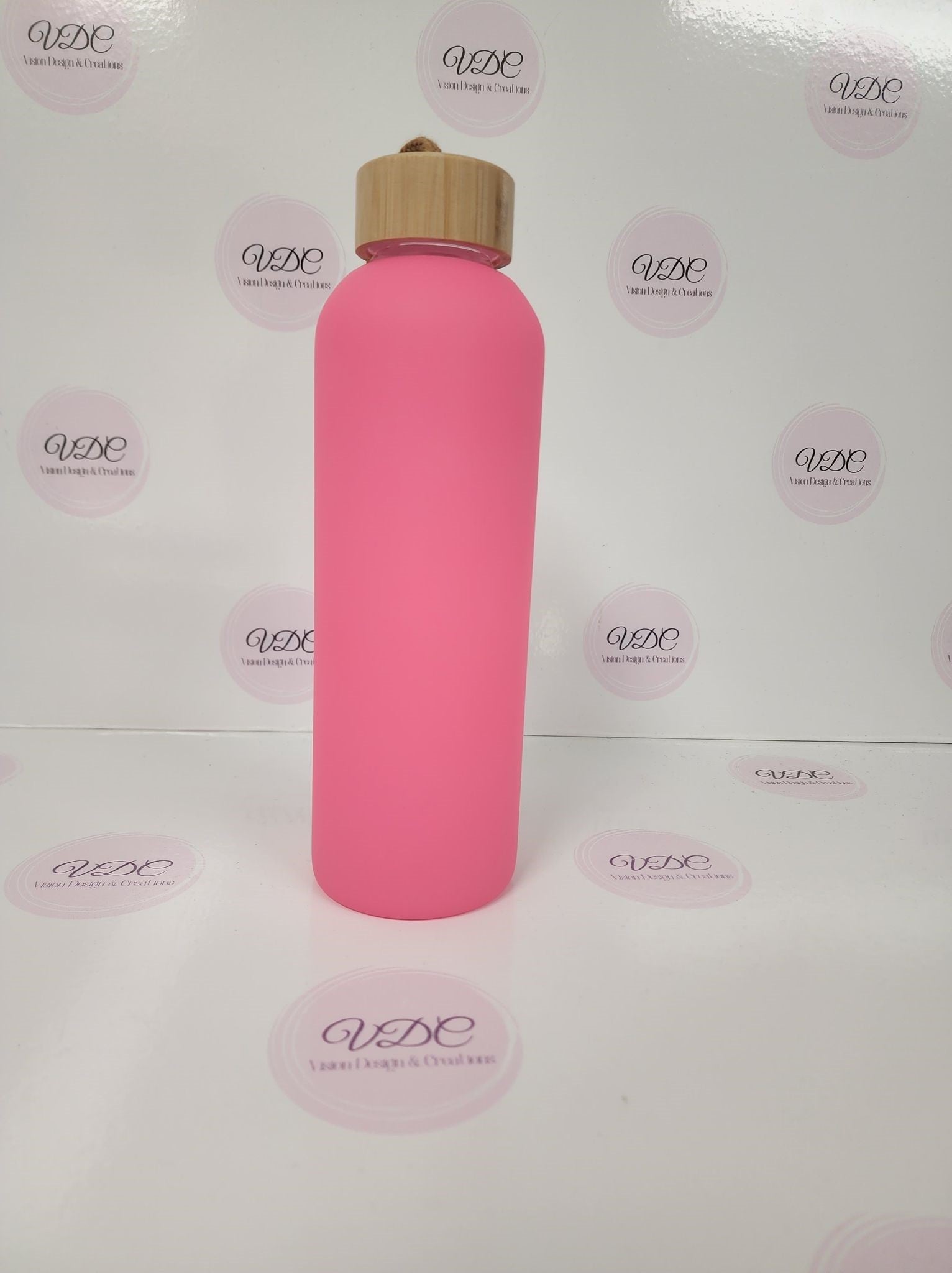 Coloured Glass Water Bottle with Bamboo Lid - 750mL (25oz) - Vision Design & Creations