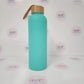 Coloured Glass Water Bottle with Bamboo Lid - 750mL (25oz) - Vision Design & Creations