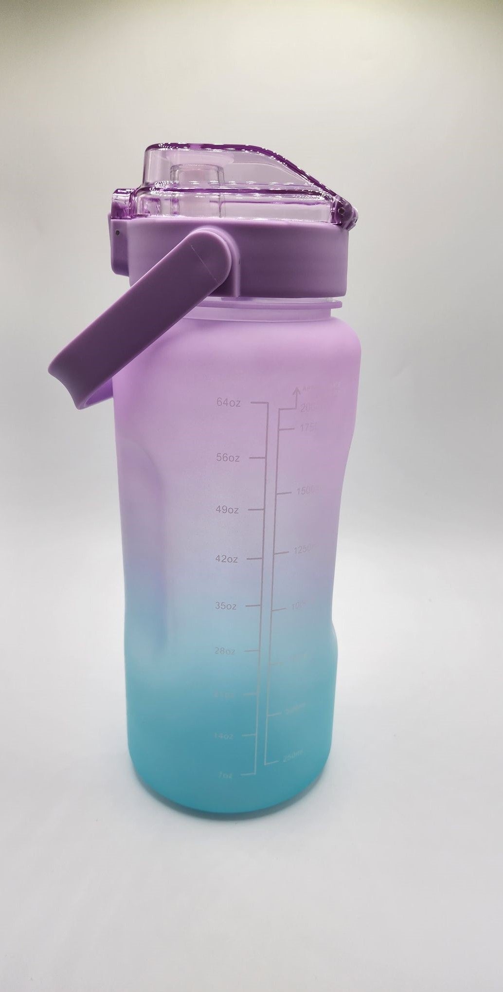Large motivational Drink Bottle with Straw Drink Bottle - 2 Litres - Vision Design & Creations