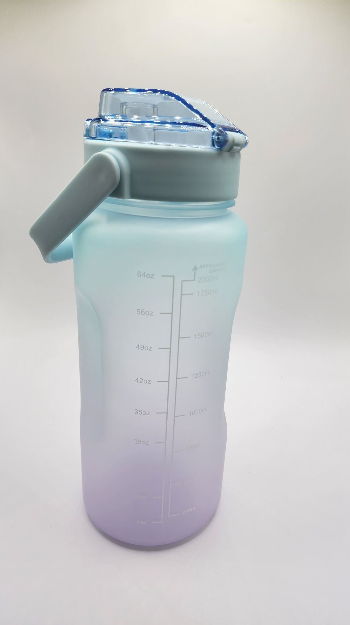 Large motivational Drink Bottle with Straw Drink Bottle - 2 Litres - Vision Design & Creations