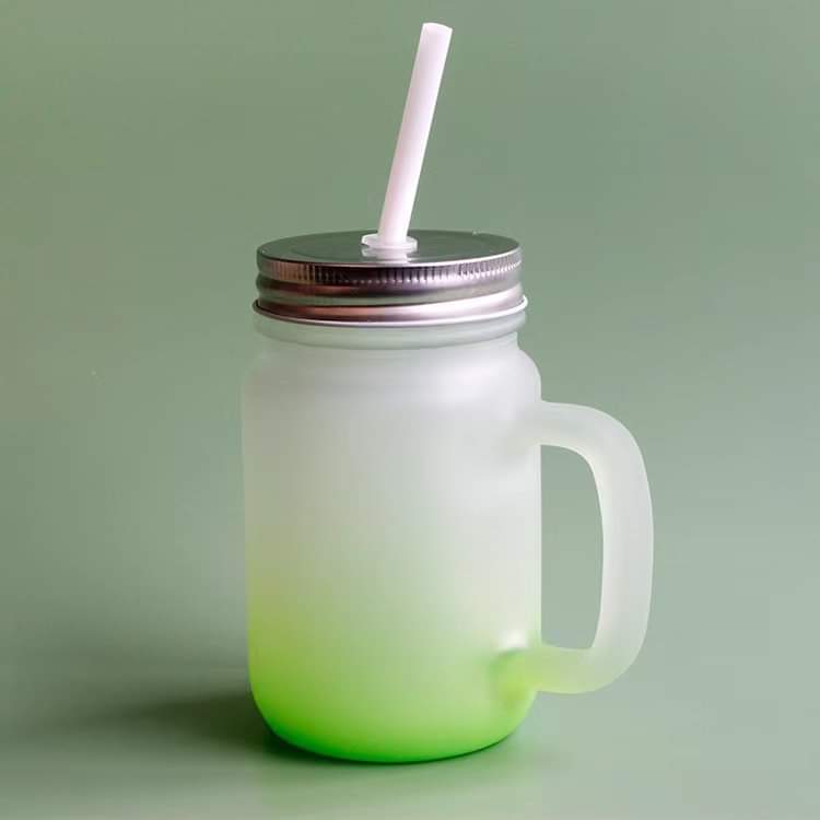 Ombre Glass Mason Jar with Handle - 430mL (14.5oz) - Vision Design & Creations