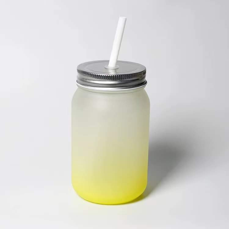 Ombre Glass Mason Jar without Handle - 430mL (14.5oz) - Vision Design & Creations