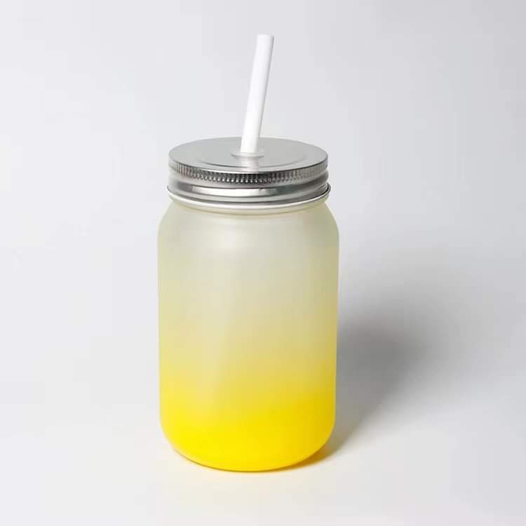 Ombre Glass Mason Jar without Handle - 430mL (14.5oz) - Vision Design & Creations