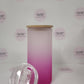 Ombre Straight Glass Tumbler with Bamboo and Slide Lids 450ml (16oz) - Vision Design & Creations