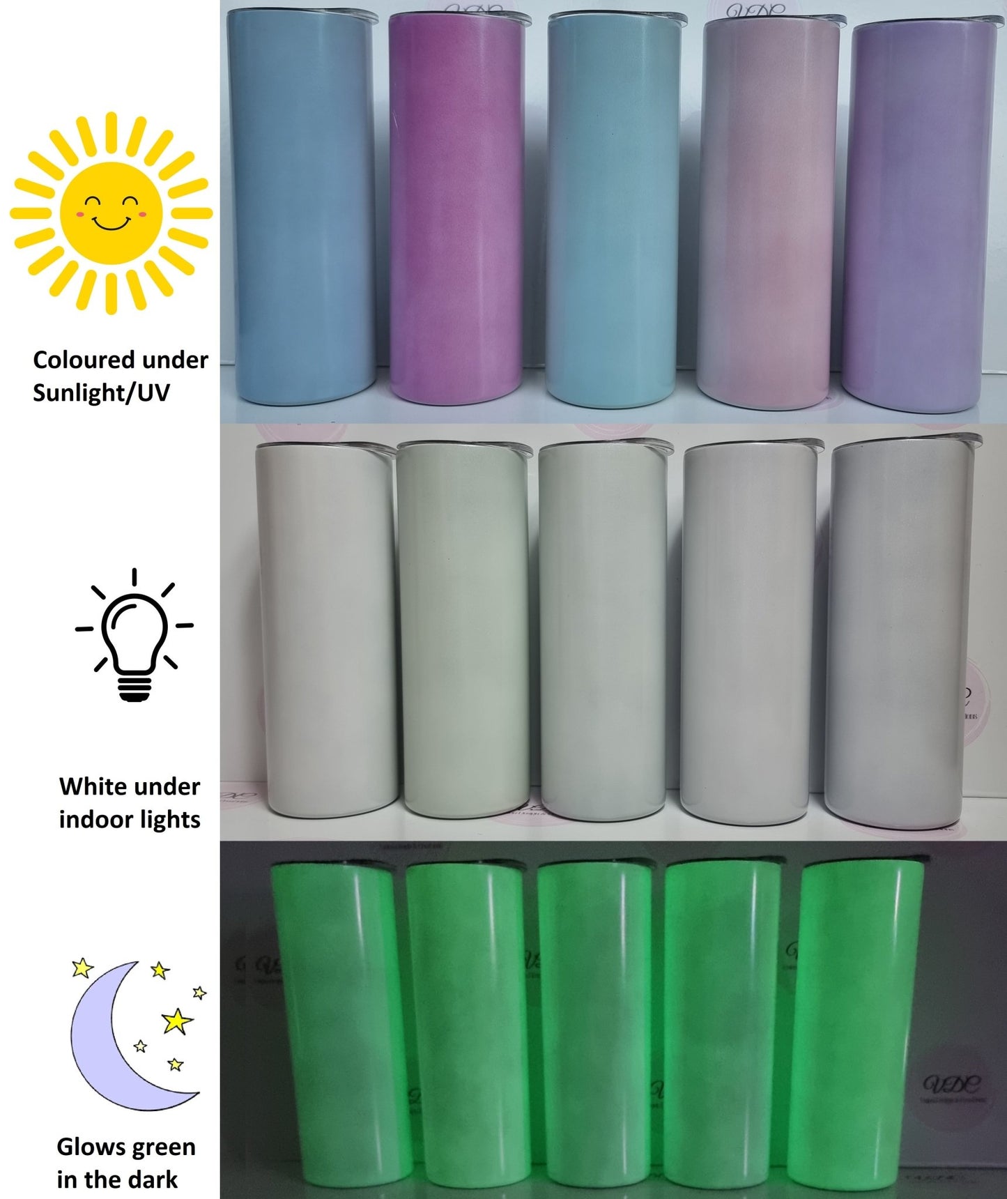 UV Colour Change Tumblers - 590mL (20oz) - Vision Design & Creations